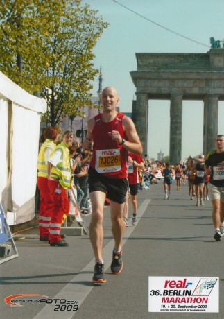 The finish is in sight shortly after the Brandenburg Gate